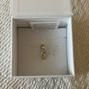 Mejuri Gold Pavé Diamond Croissant Dome Ring